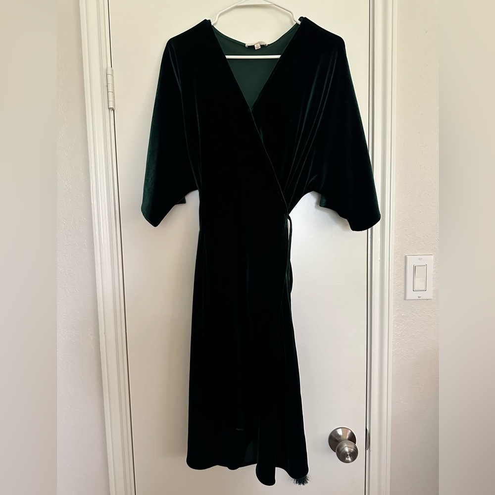 Green velvet dress